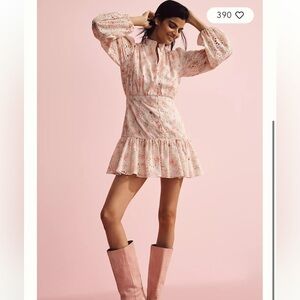 NWT Bardot Hendry Long-Sleeve Floral Lace Mini Dress